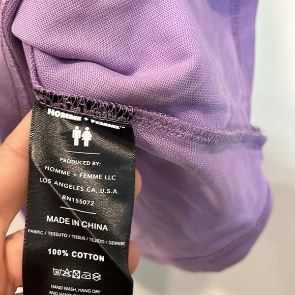 New Hotel Homme + Femme Beverly Hills lavender short sleeve crewneck T-shirt sm - Picture 4 of 5